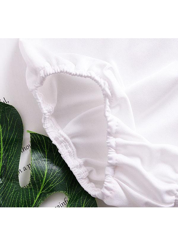 Stylish Baby Girls Off Shoulder Flutter White Romper Onesie - dianjiang-