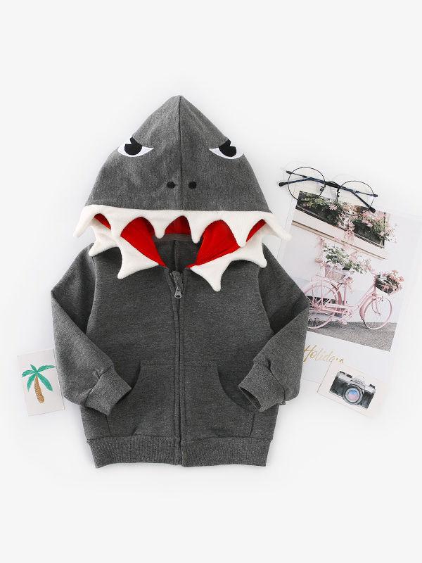 Stylish Shark Hooded Jacket with Pockets - dianjiang-
