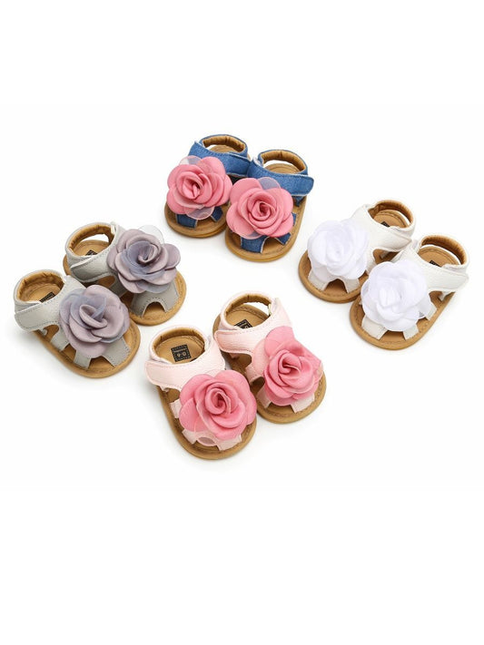 Summer Big Flower Trimmed Baby Gilr Sandal - dianjiang-