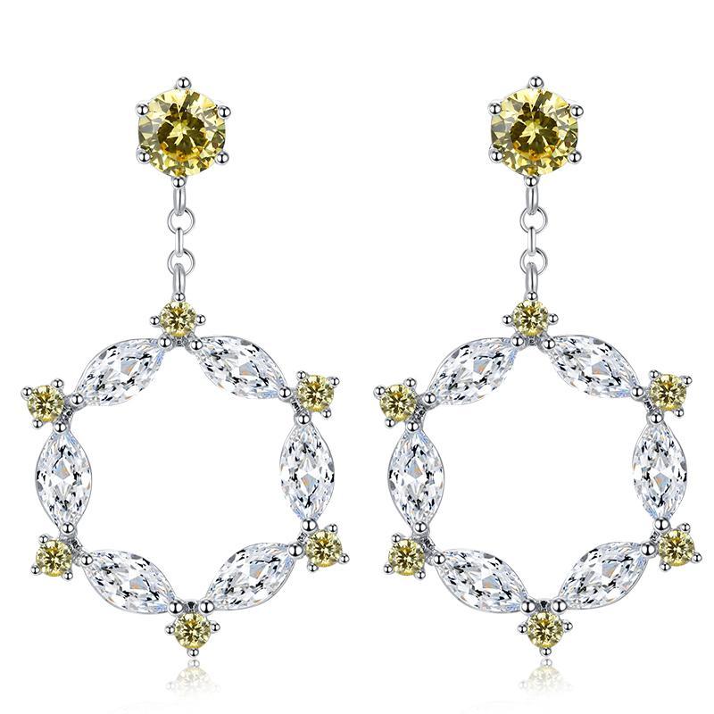 仙女花环欧美气质简约水晶耳环耳夹无耳洞女韩国欧美 - dianjiang-