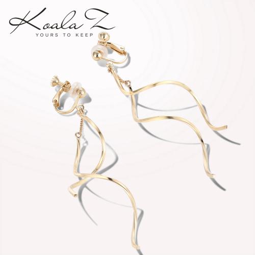 曲线优雅显瘦圆脸极简约冷淡风百搭长款流苏超仙耳环耳夹无耳洞女 - dianjiang-