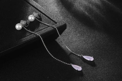 超仙气质珍珠水滴耳线耳环耳夹无耳洞日系少女韩国森系 - dianjiang-