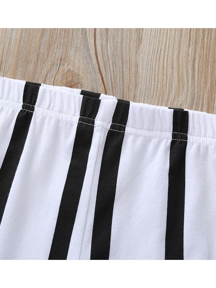 Tie Black Top Matching Stripe Pants 2-Piece Set For Baby Little Girl - dianjiang-