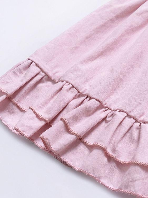 Toddle Infant Little Girl Shoulder Straps Pink Pleated Dress - dianjiang-