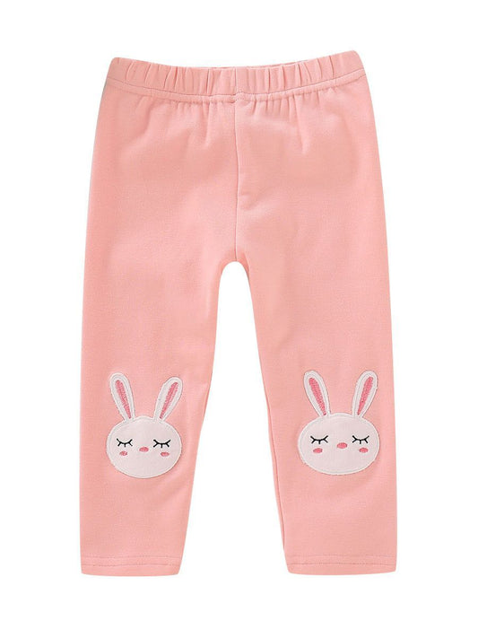 Adorable Toddler Girls Bunny Pink Render Trousers - dianjiang-