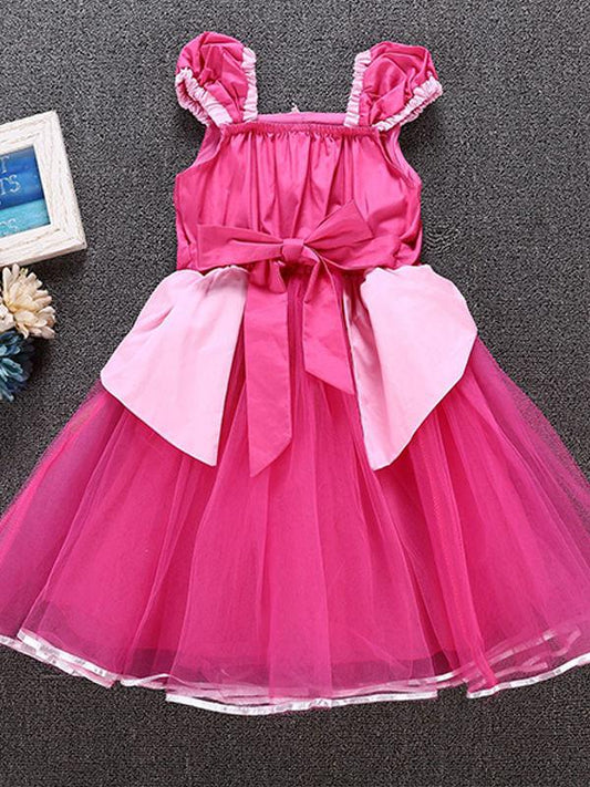 Cute Floral Print Holiday Wear Tulle Cotton Lining 3 Layers Princess Party Dress - dianjiang-