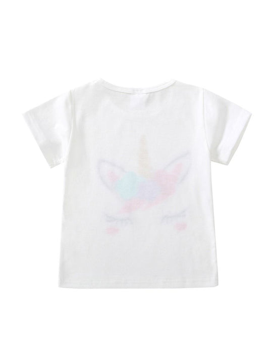 Unicorn Cotton T-shirt For Baby Toddler Girls - dianjiang-