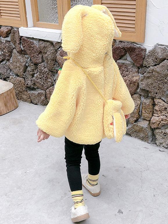 Winter 2-Piece Cute Bunny Style Fleeced Hoodies Matching Mini Bag - dianjiang-