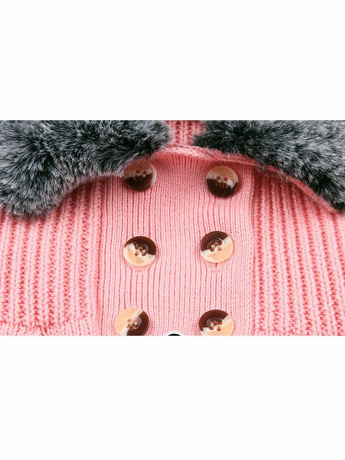 Winter Infant Baby Fur Collar Knitted Coat - dianjiang-