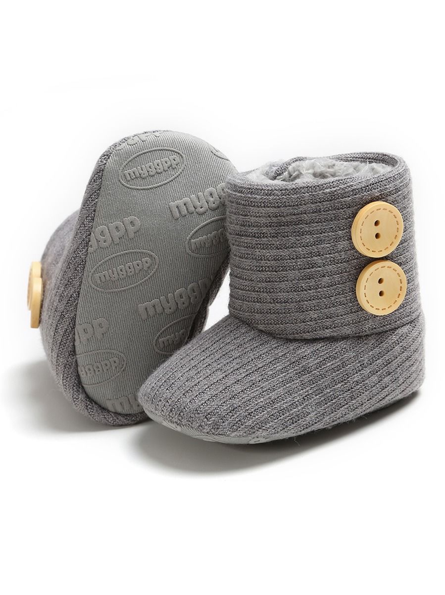 Winter Ribbed Baby Furry Knitted Boots - dianjiang-