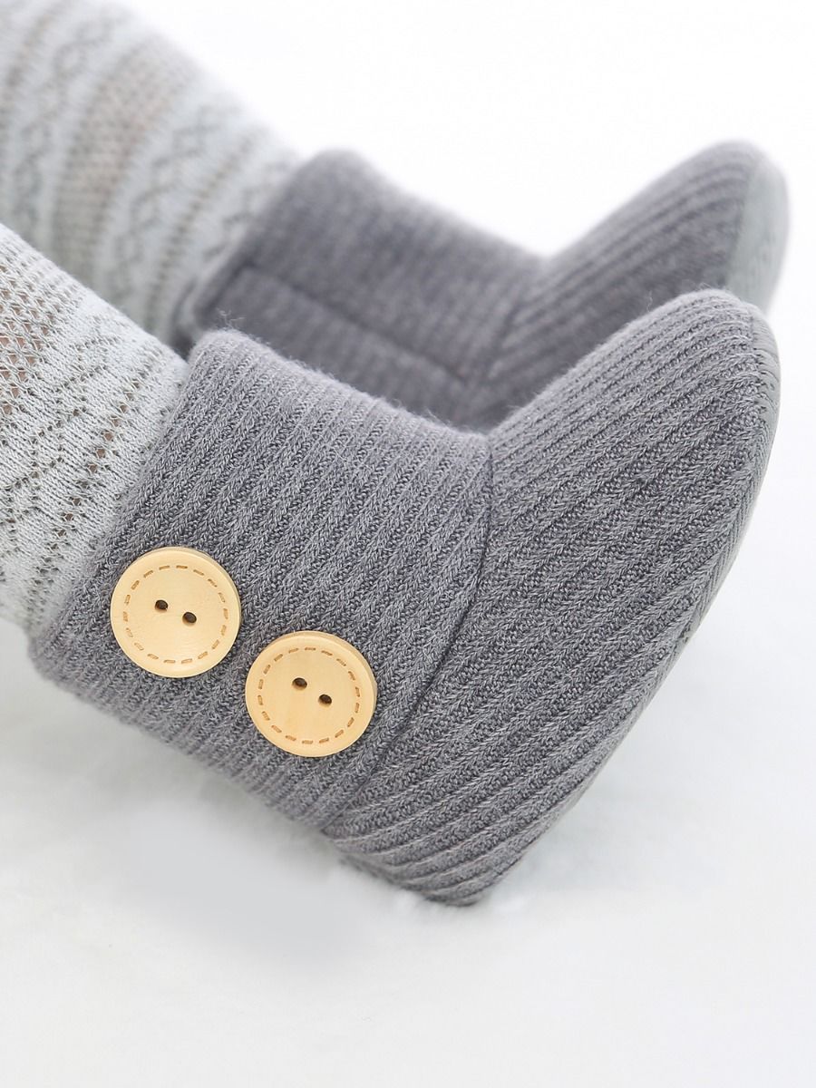 Winter Ribbed Baby Furry Knitted Boots - dianjiang-