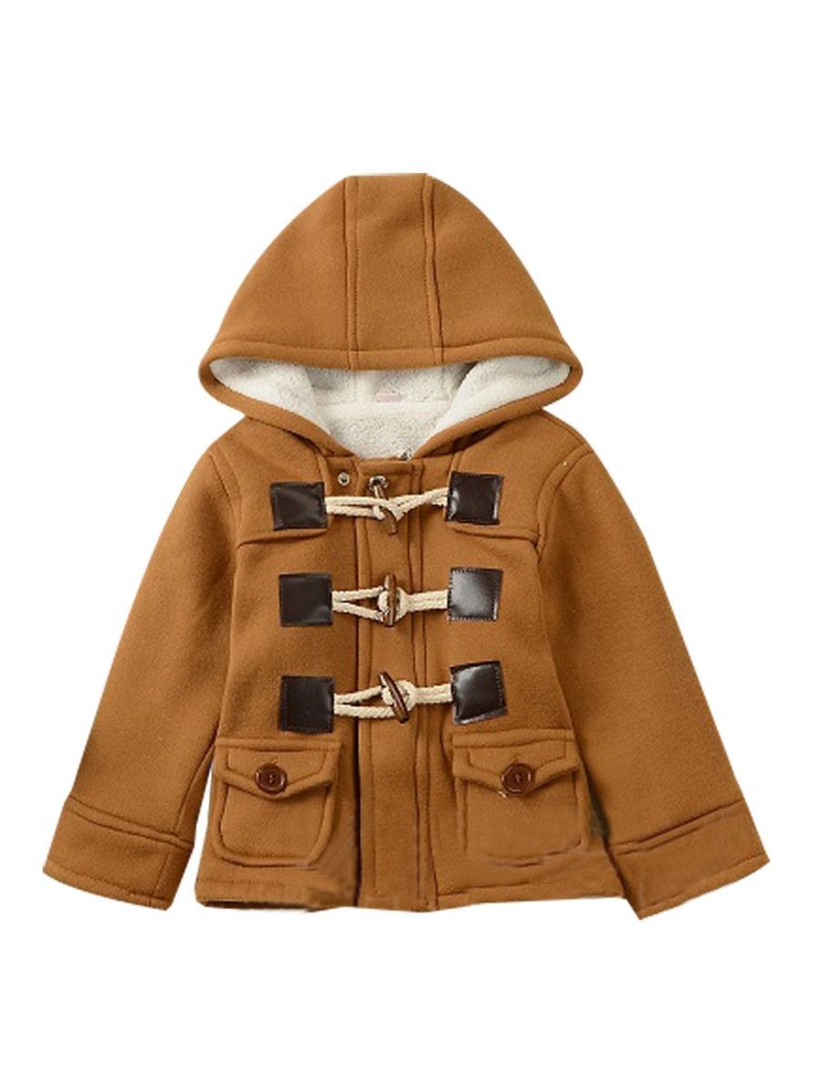 Winter Stylish Baby Toddler Boys Fleece Lining Hooded Coat - dianjiang-