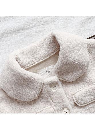 Winter Trendy Little Girl Solid Color Berber Fleece Jacket - dianjiang-