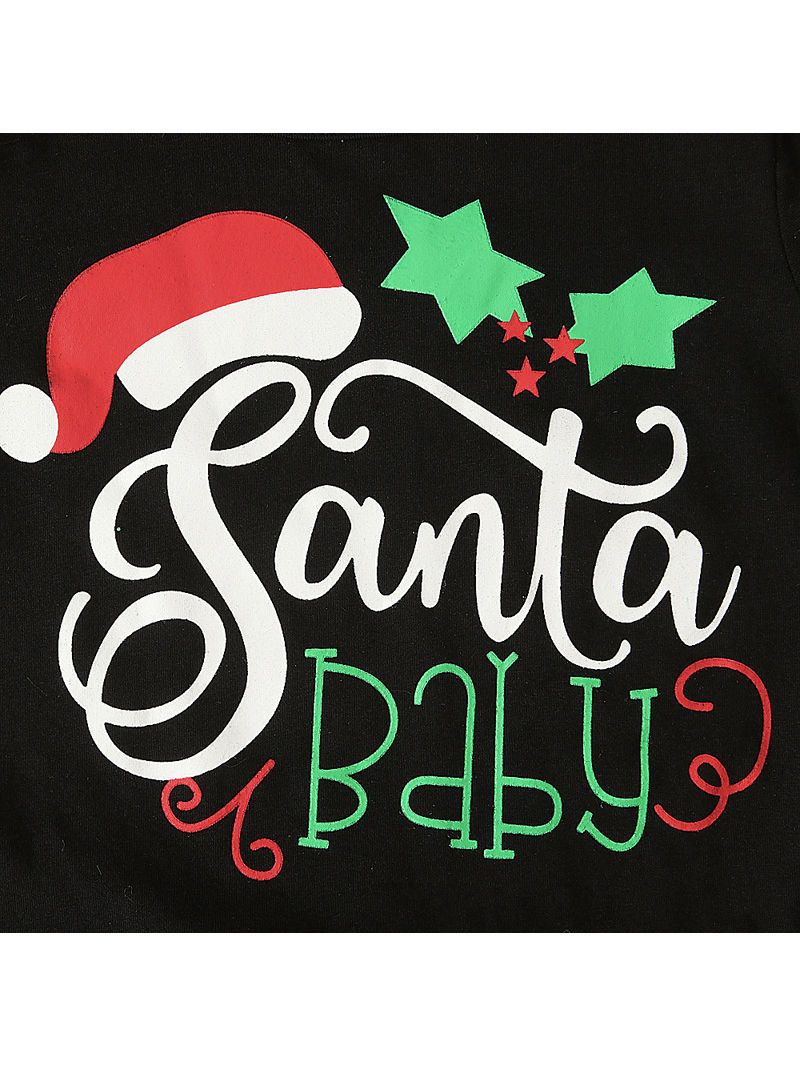 XMAS 2-Piece Toddler Girl Santa Baby Frilled Top Matching Bell Bottoms - dianjiang-