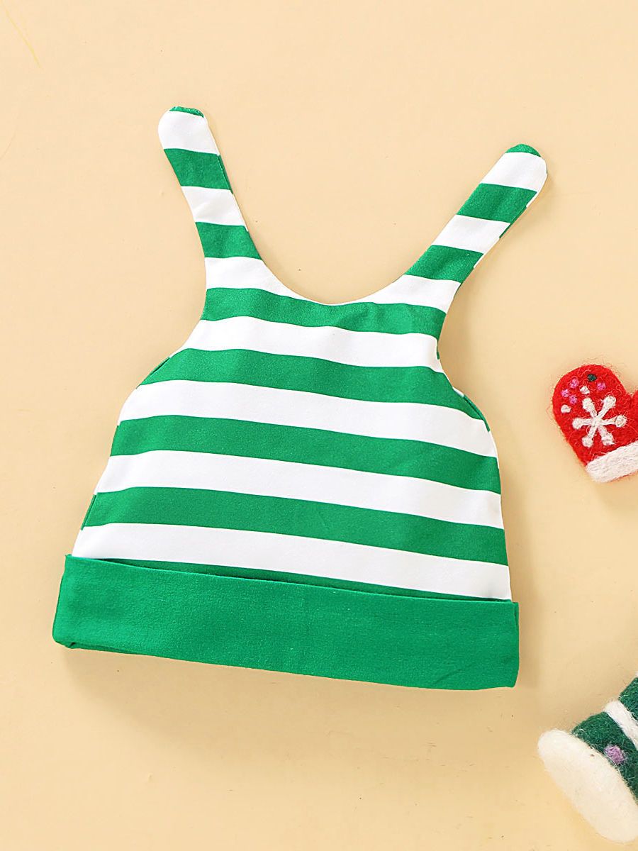 XMAS Baby 3-Piece Set Deer Romper+Stripe Pants+Hat - dianjiang-