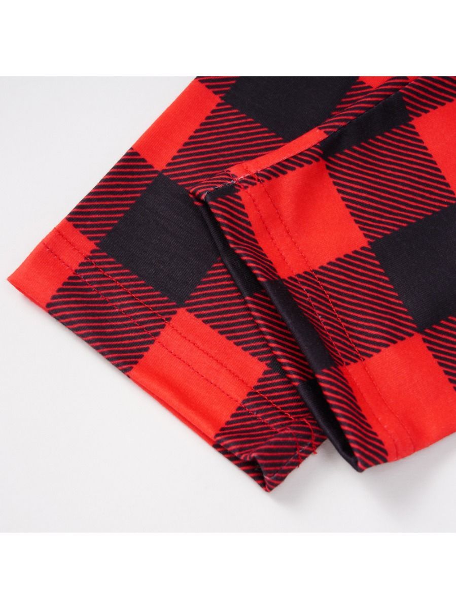 Xmas Baby Toddler Girl 2-Piece Set Deer Frilled T-shirt & Checked Pants - dianjiang-