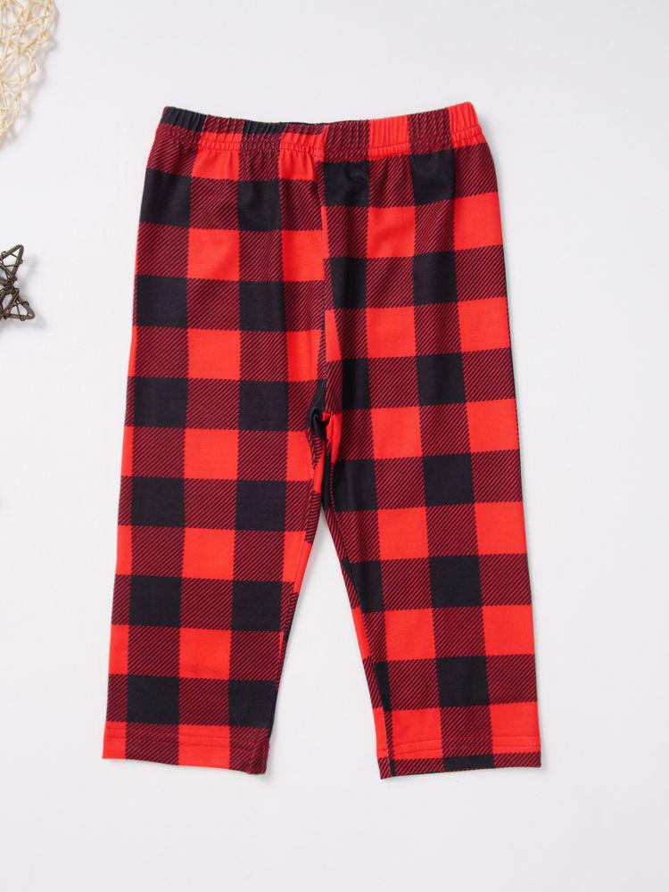 Xmas Baby Toddler Girl 2-Piece Set Deer Frilled T-shirt & Checked Pants - dianjiang-