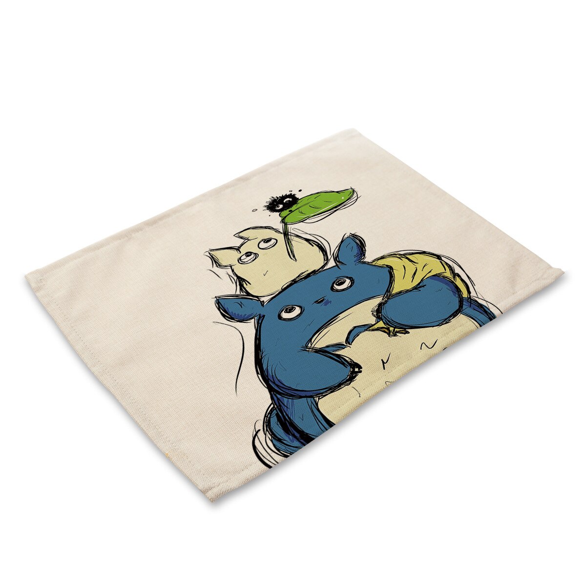Yilin Cartoon Totoro Table Mats Nordic Home Placemat for Dining Table Linen Rectangle Kitchen Decoration Accessories Home - dianjiang-