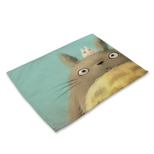 Yilin Cartoon Totoro Table Mats Nordic Home Placemat for Dining Table Linen Rectangle Kitchen Decoration Accessories Home - dianjiang-