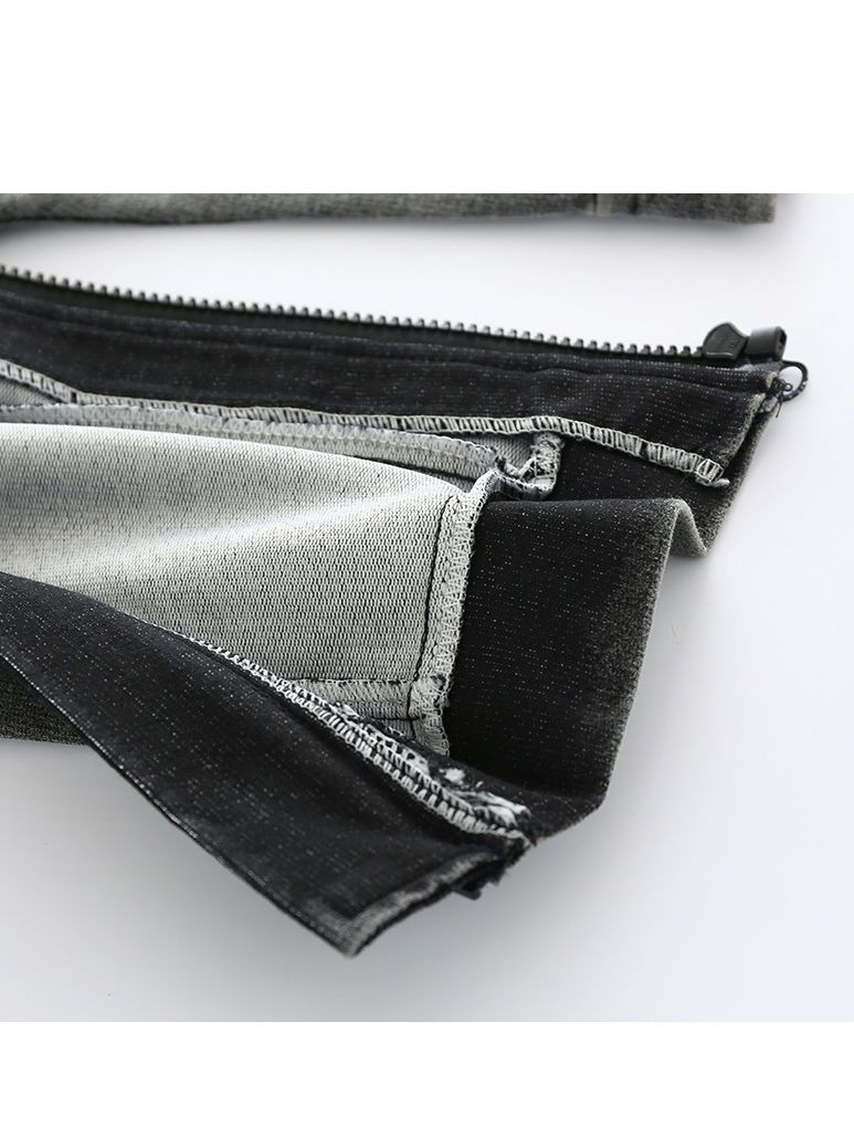 Zipper Style Bias Tape Baby Boy Denim Hooded Jumpsuit Coverall - dianjiang-