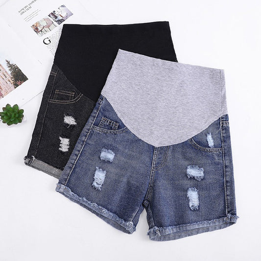 Stomach Lift Cowboy Cuffs Maternity Shorts - dianjiang-