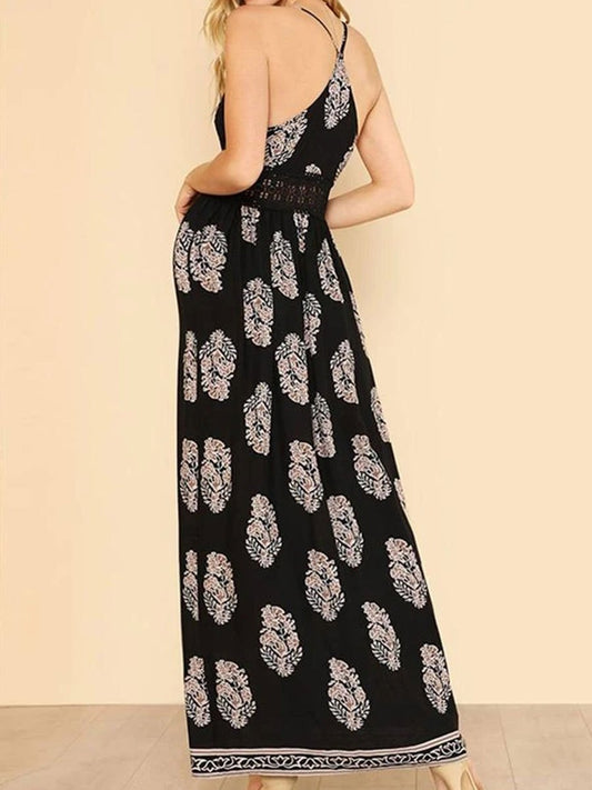 Printed Split Sling Maternity Dress - dianjiang-