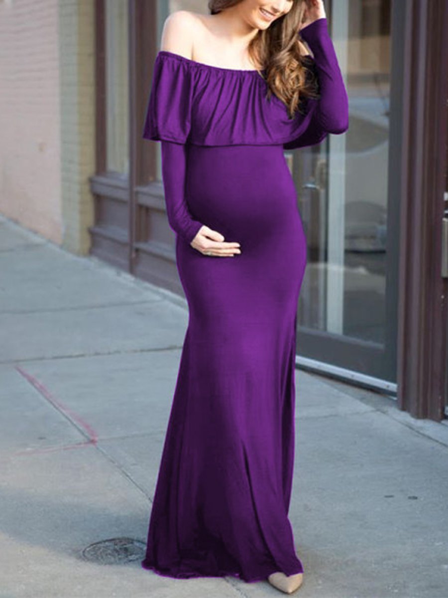 Maternity Sexy Strapless Evening Dress - dianjiang-