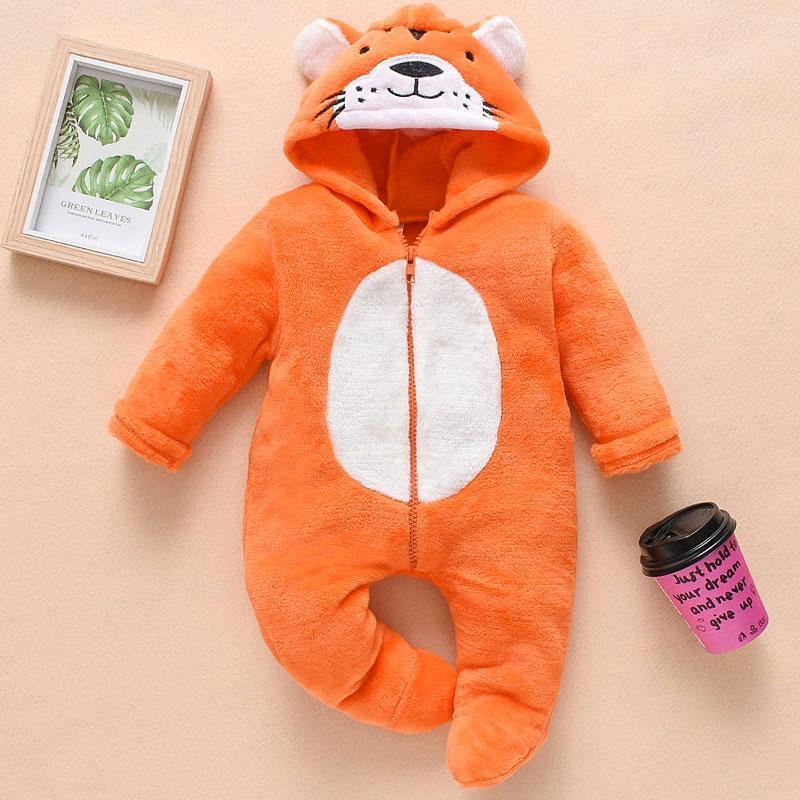 Cartoon Tiger Coral Fleece Jumpsuit - dianjiang-