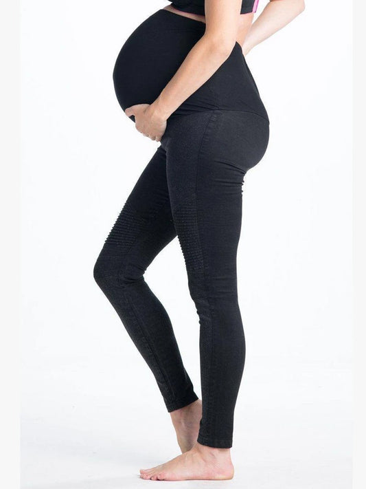 Maternity Comfort Solid Color Stitching Stomach Lift Pants - dianjiang-