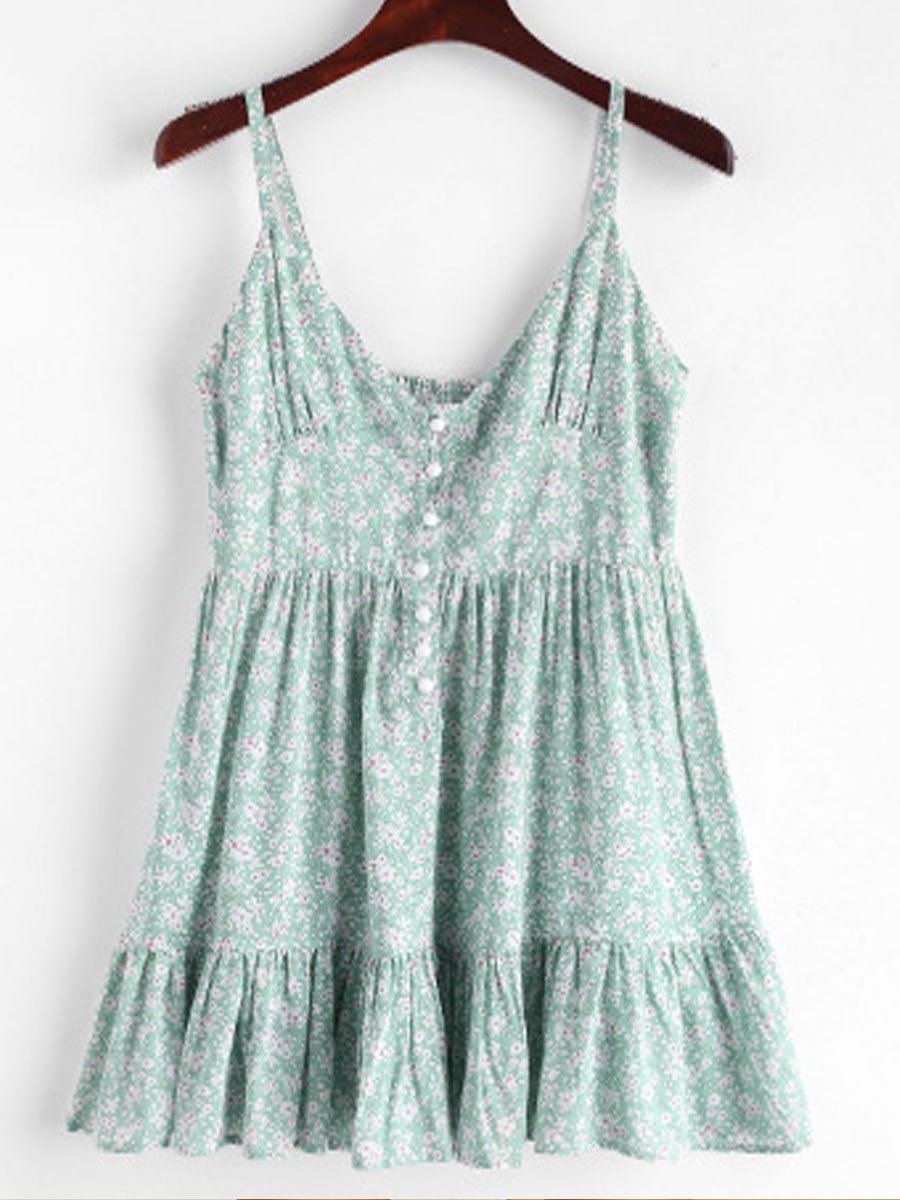 Maternity Little Floral Halter Dress - dianjiang-