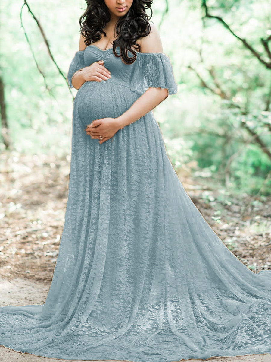 Maternity Off Shoulder Long Sleeve Gorgeous Dress - dianjiang-