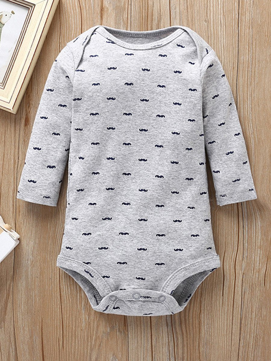 Long-sleeved Baby Jumpsuit Cartoon Printed Crawling Suit - dianjiang-