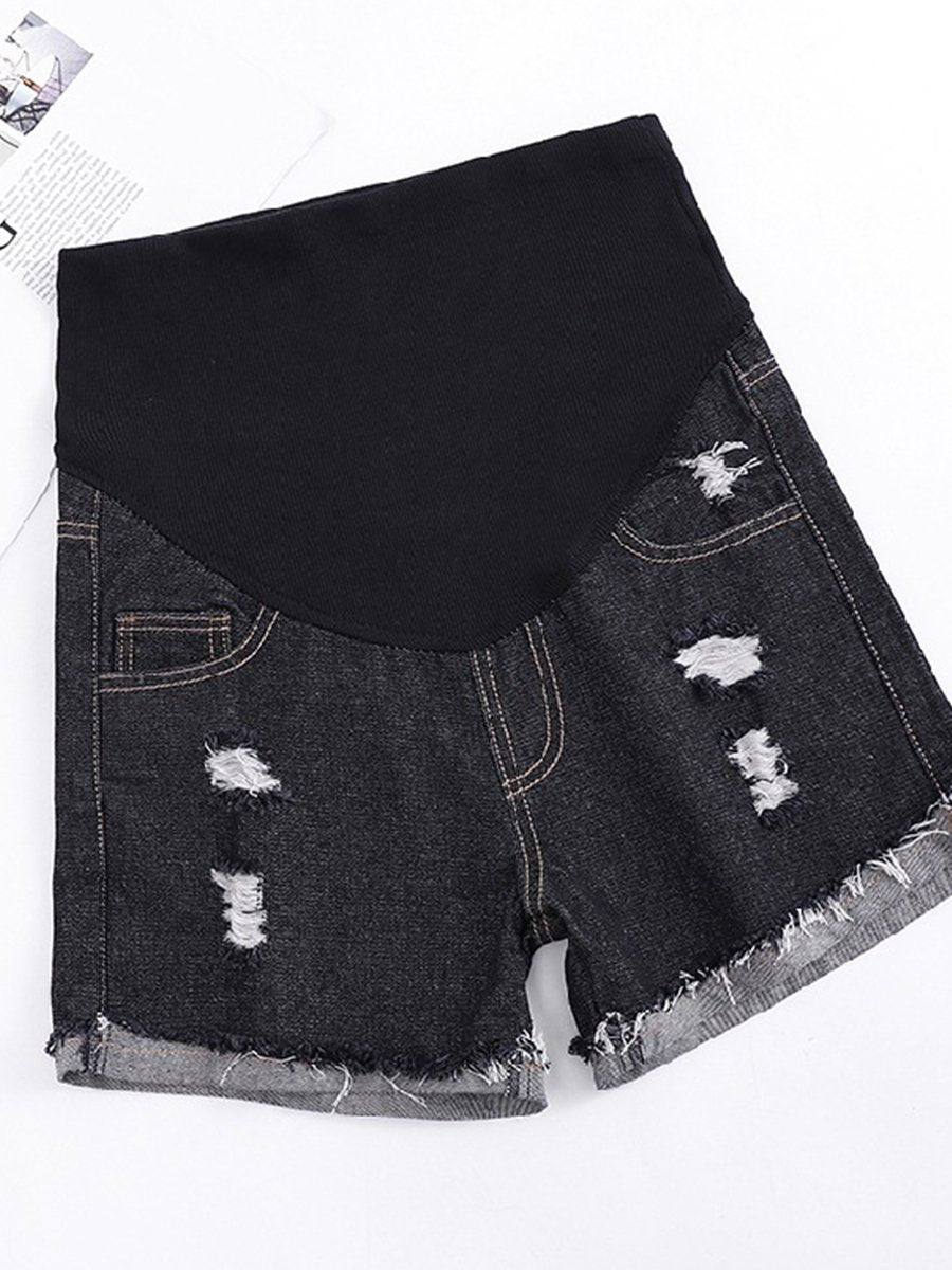 Stomach Lift Cowboy Cuffs Maternity Shorts - dianjiang-