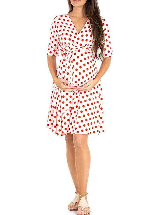 New Print Maternity Dress - dianjiang-