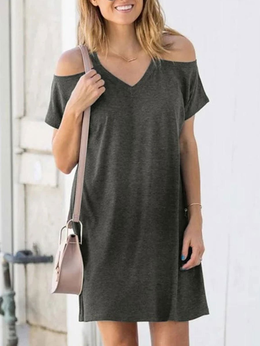 Sexy Strapless V-Neck Loose Maternity Dress - dianjiang-