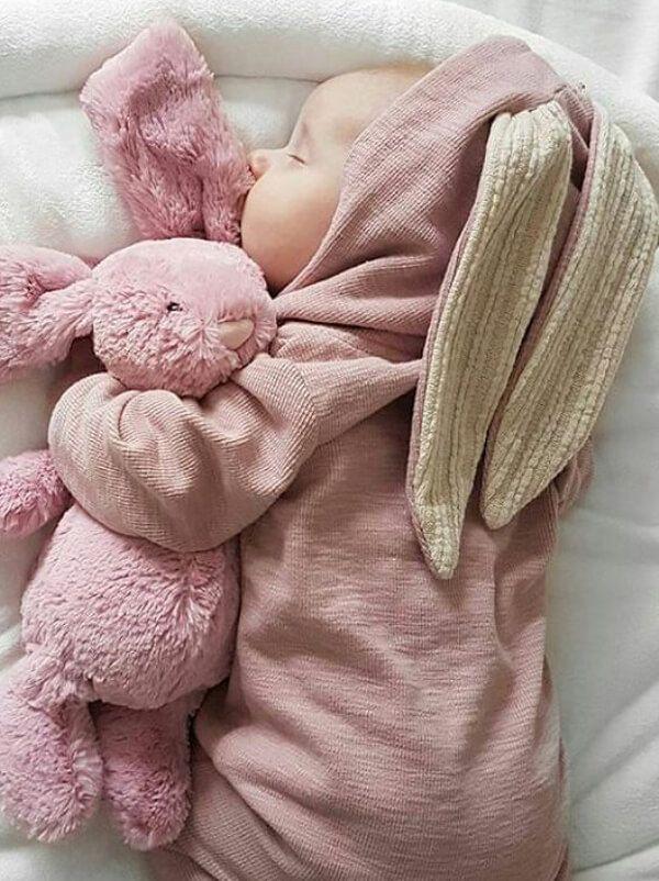 Hoodie Romper Sleepsuit Long Ears Bunny Style Jumpsuit for Babies - dianjiang-