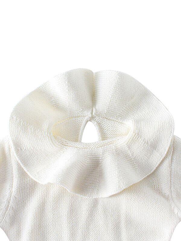 Doll Collar Paneled Knitting Romper for Babies - dianjiang-