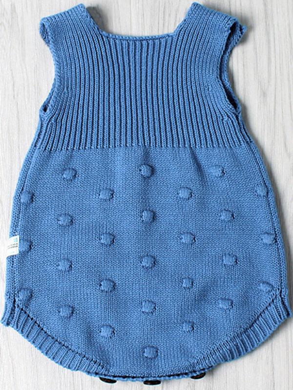 Sleeveless Knitted Wear Buttoned Baby Romper - dianjiang-