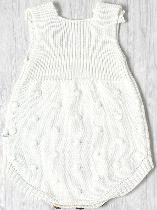 Sleeveless Knitted Wear Buttoned Baby Romper - dianjiang-