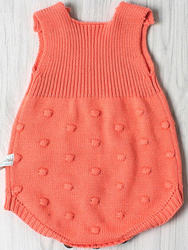 Sleeveless Knitted Wear Buttoned Baby Romper - dianjiang-