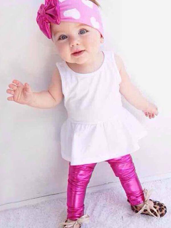 Solid Color Leggings Trousers Pants for Toddlers Girls - dianjiang-