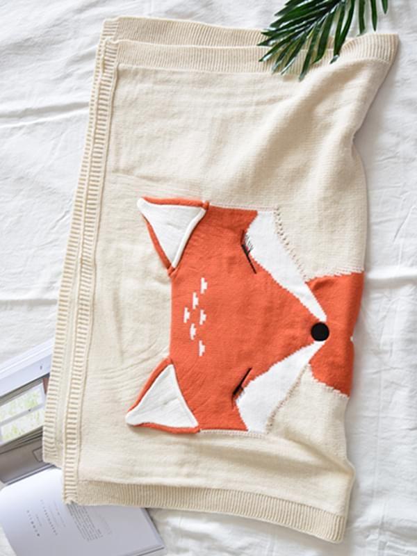 Cute Fox Pattern Accessory Knitted Blankets - dianjiang-