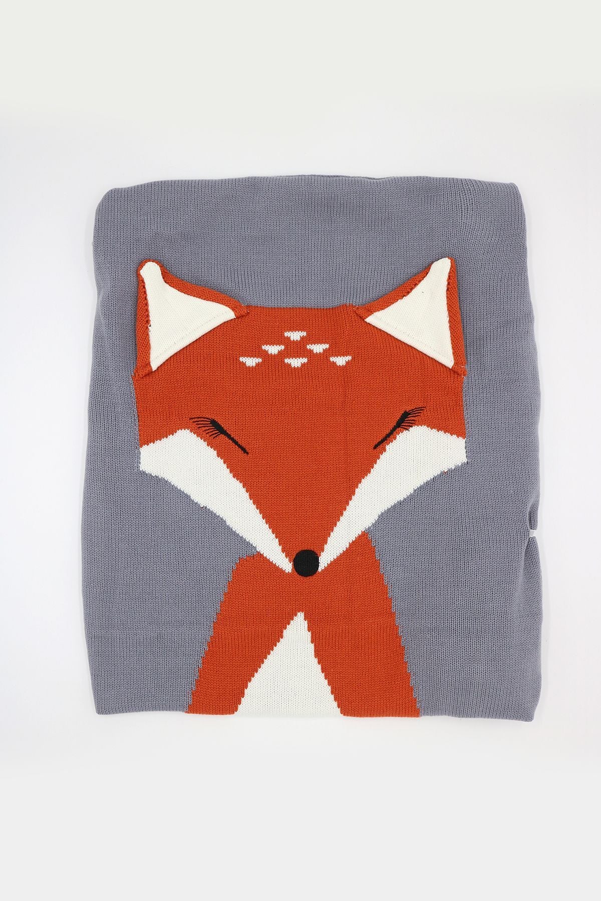 Cute Fox Pattern Accessory Knitted Blankets - dianjiang-