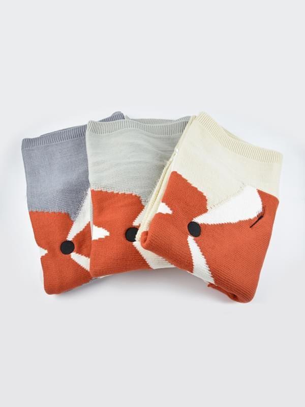 Cute Fox Pattern Accessory Knitted Blankets - dianjiang-