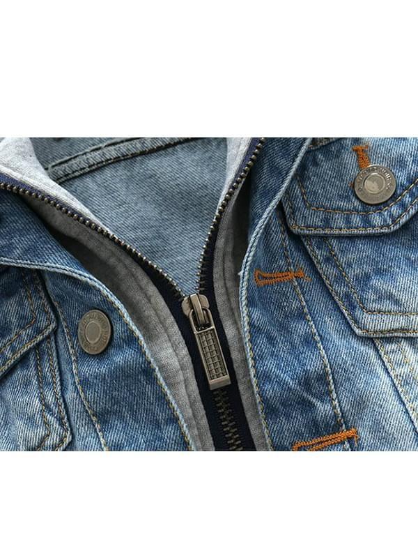 Cool Hooded Outwear Denim Coat Jacket Zip-up for Toddler Boys - dianjiang-