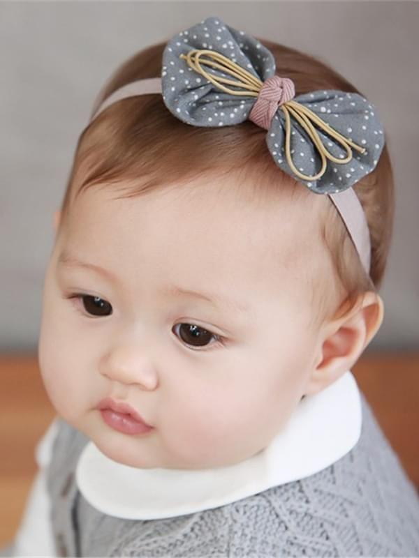 Cute Cloth Dots Printed Bowknot Headband Newborn Baby Girls - dianjiang-