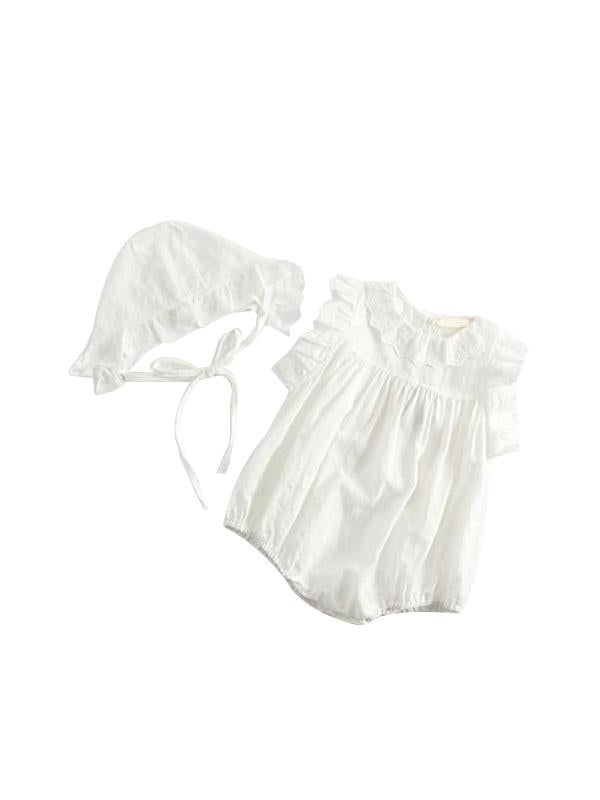 Cotton White Bodysuit Baby Toddler Girls Onesie - dianjiang-