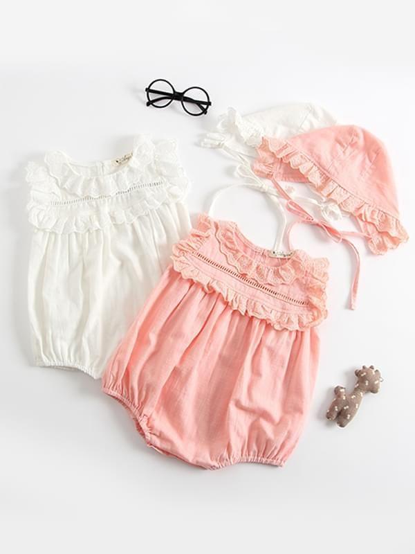 Thin Sleeveless Lace Bodysuit Onesie with Detachable Hat - dianjiang-