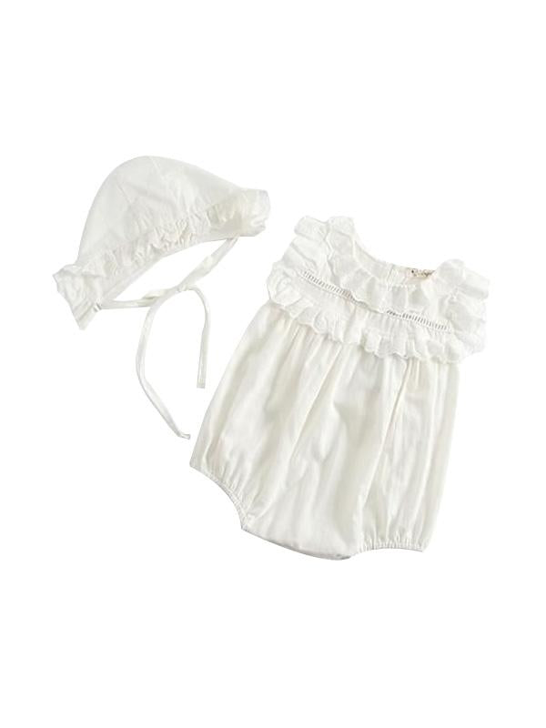 Cotton White Bodysuit Baby Toddler Girls Onesie - dianjiang-