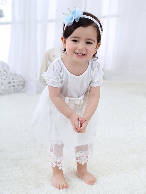 Princess Crown Pattern Head-wear Tulle Lace Elastic Headband - dianjiang-